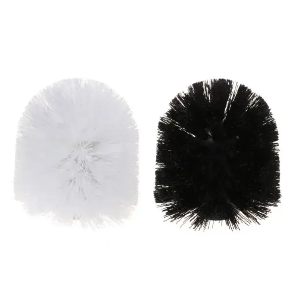 Tête brosse toilette blanche et noire, accessoire WC.