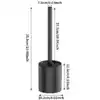 Brosse WC de qualité noire, dimensions détaillées pour un nettoyage efficace.