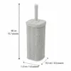 Brosse WC avec couvercle, design en osier blanc, dimensions 40 cm de haut.