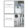 Ensemble poubelle et brosse WC, rangement discret, design moderne, hygiène et propreté.