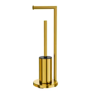 Ensemble Porte Papier Toilette Et Brosse Doré
