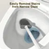 Brosse WC avec poignée longue pour nettoyer efficacement les recoins étroits et éliminer les taches.