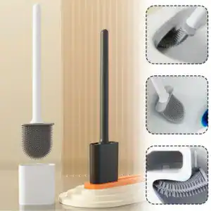 Brosse De Toilette En Silicone Flexible