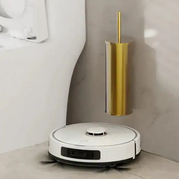 Brosse WC Doré Suspendu