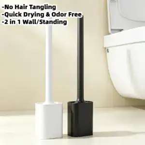 Brosse De Toilette En Silicone Flexible