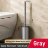 Brosse WC Boule gris, design moderne, installation sans clous, brosses WC en aluminium.