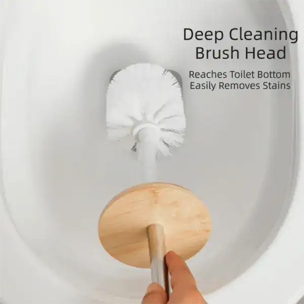 Brosse Toilette Blanc Et Bois