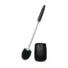 Brosse toilette noire avec support, outil de nettoyage WC.