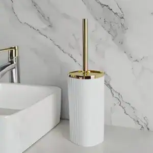 Brosse WC Blanc Et Doré