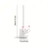 Porte brosse WC chat blanc, design mignon pour salle de bain, dimensions 39cm x 11cm.