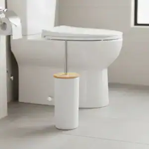 Brosse Toilette Blanc Et Bois