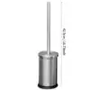 Brosse WC inox moderne, design élégant, hauteur 42,5 cm, pour toilette.