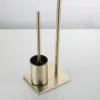 Serviteur WC Avec Brosse Et Porte Papier Doré