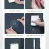 Instructions d'installation d'une brosse WC suspendue en silicone, étape par étape.