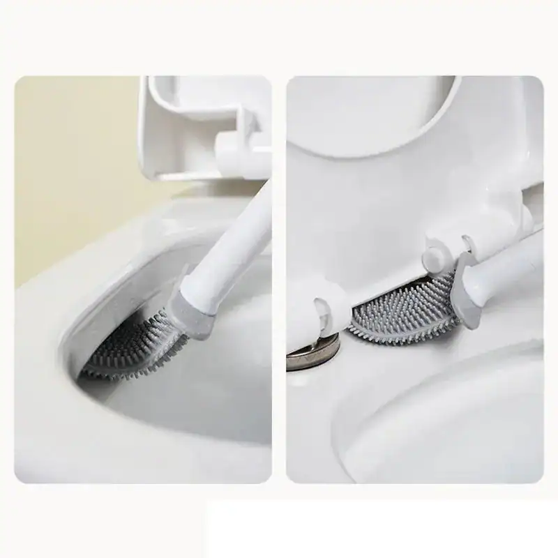 Brosse WC murale blanche, nettoyage intérieur cuvette, brosses toilette fixées au mur.