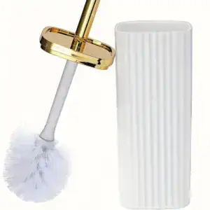 Brosse WC Blanc Et Doré