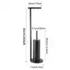 Brosse toilette combinée avec porte papier toilette, design moderne, couleur noire, dimensions détaillées.