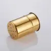 Brosse WC dorée murale, design élégant pour salle de bain, finition métallique brillante.